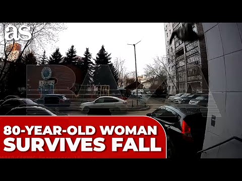 80-year-old woman survives a six-story fall while cleaning her windows