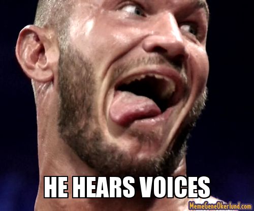 He hears voices Randy Orton Meme
