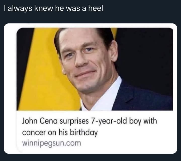 Surprises 7 year old boy with Cancer - John Cena Meme