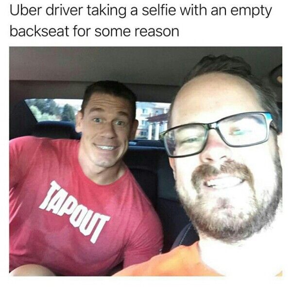 Uber Driver Selfie with John Cena